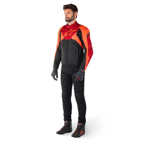 Chamarra Impermeable Alpinestars T-Jaws V4 Black/Red Fluo/Dark Red