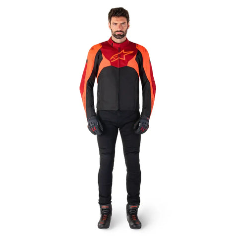 Chamarra Impermeable Alpinestars T-Jaws V4 Black/Red Fluo/Dark Red