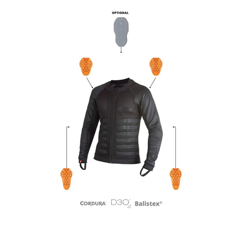 Chaqueta Ultraligera de Malla Blindada Pando Moto Commando UH, Black