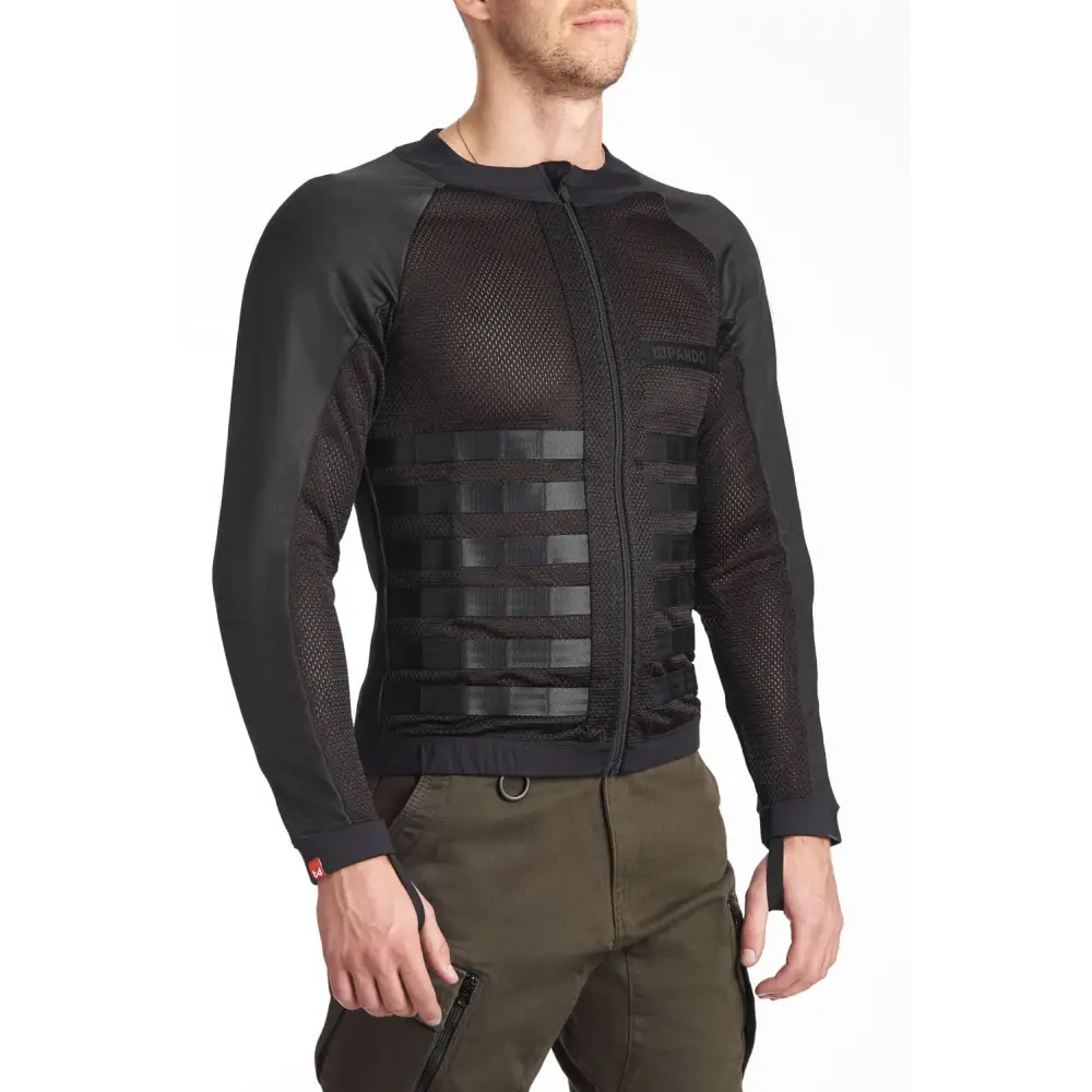 Chaqueta Ultraligera de Malla Blindada Pando Moto Commando UH, Black