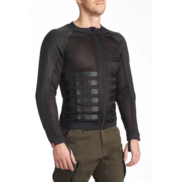 Chaqueta Ultraligera de Malla Blindada Pando Moto Commando UH, Black