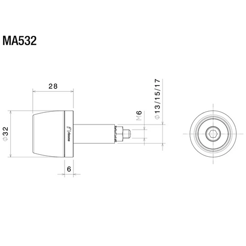 Contrapesos para Manillar Rizoma Handlebar Ends, Gold