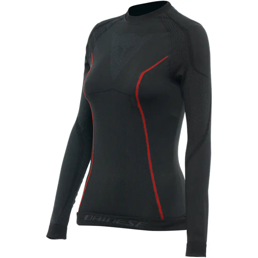 Dainese Thermo LS para Mujer, Camisa Térmica Manga Larga Black/Red
