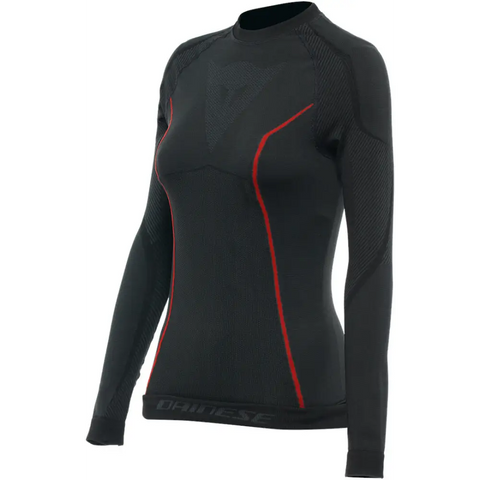 Dainese Thermo LS para Mujer, Camisa Térmica Manga Larga Black/Red