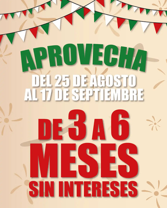 Folletos promocionales de temática mexicana para un plan de pagos sin interés.