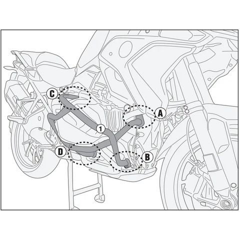 Defensas de Motor Givi TN5128 para BMW R1250GS 2019-2023
