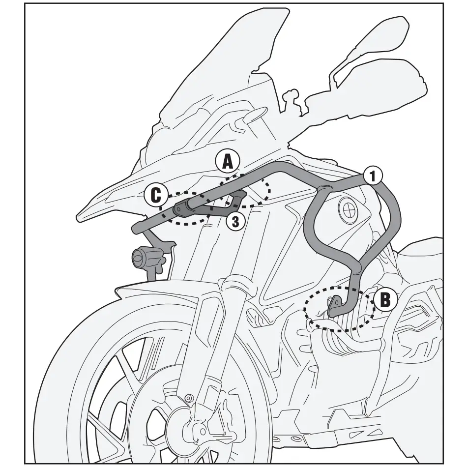 Defensas Superiores Givi TNH5128 para BMW R1250GS 2019-2023