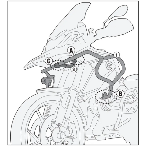 Defensas Superiores Givi TNH5128 para BMW R1250GS 2019-2023