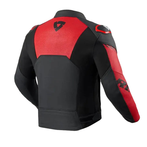 Chamarra de Piel REV’IT! Argon 3 Black/Neon Red