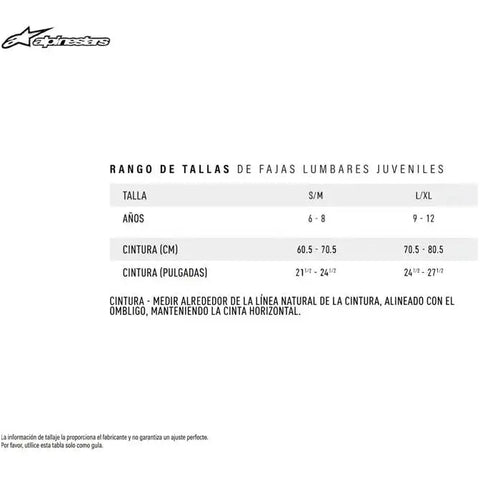 Faja Riñonera Alpinestars para Niño Sequence Kidney Belt Black