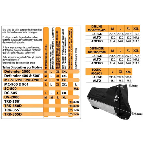 Funda para Motocicleta Nelson-Rigg Falcon Defender 400