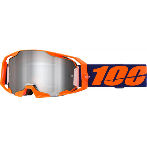 Goggles 100% ARmatic Neon Orange Mirror Silver Flash Lens