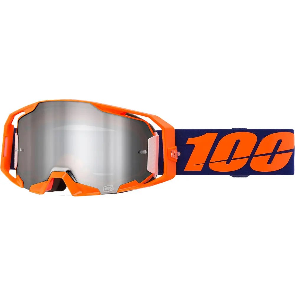 Goggles 100% ARmatic Neon Orange Mirror Silver Flash Lens