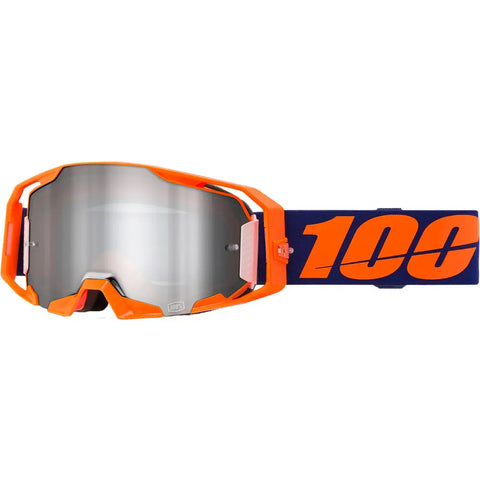 Goggles 100% ARmatic Neon Orange Mirror Silver Flash Lens