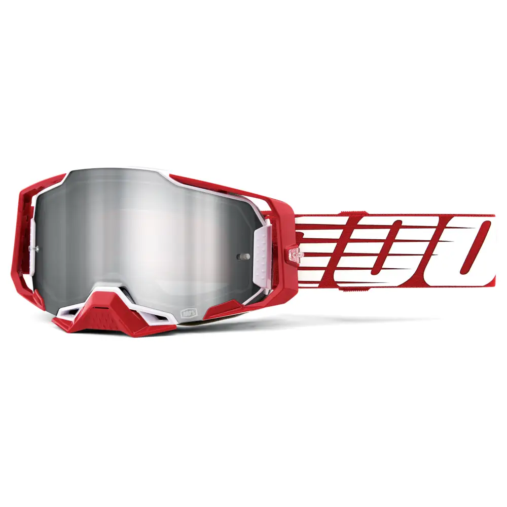 Goggles 100% Armega Oversized Deep Red Flash Silver