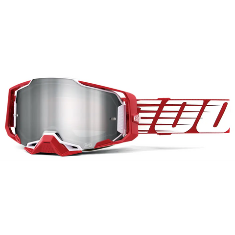 Goggles 100% Armega Oversized Deep Red Flash Silver