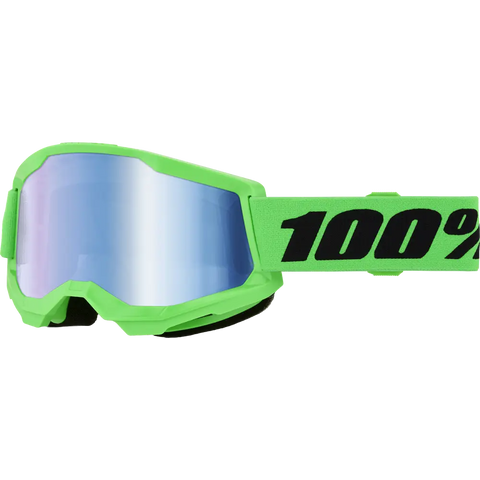 Goggles 100% Strata 2 Neon Green Blue Mirror