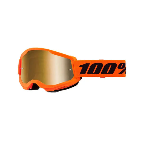 Goggles 100% Strata 2 Neón Orange/Mirror Gold