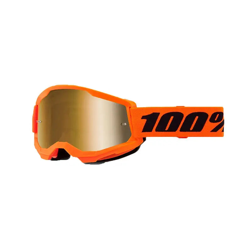 Goggles 100% Strata 2 Neón Orange/Mirror Gold