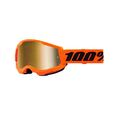 Goggles 100% Strata 2 Neón Orange/Mirror Gold
