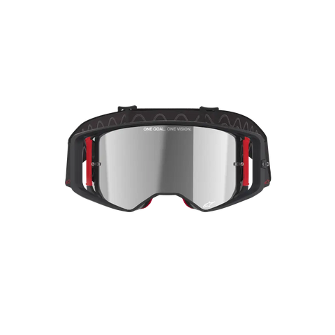 Goggles Alpinestars Supertech Corp Absolute Vision Black/Red, Mirror Silver Lens
