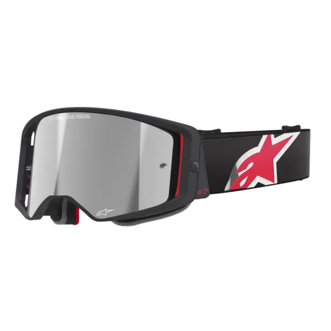 Goggles Alpinestars Supertech Corp Absolute Vision Black/Red, Mirror Silver Lens