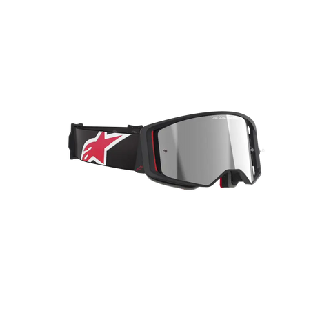 Goggles Alpinestars Supertech Corp Absolute Vision Black/Red, Mirror Silver Lens