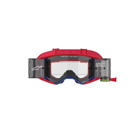 Goggles Alpinestars Supertech Corp Absolute Vision Red/Blue, Clear Lens con Roll-Off