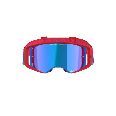 Goggles Alpinestars Supertech Corp Absolute Vision Red/Blue, Lens Blue Mirror