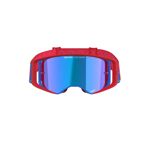 Goggles Alpinestars Supertech Corp Absolute Vision Red/Blue, Lens Blue Mirror