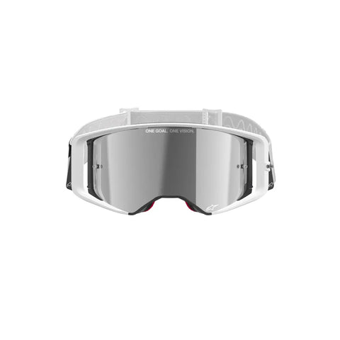 Goggles Alpinestars Supertech Corp Absolute Vision White, Mirror Silver Lens