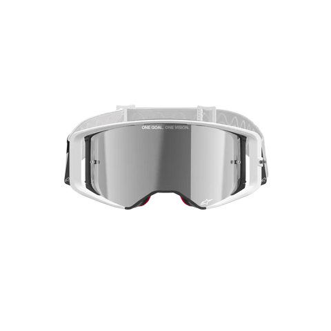 Goggles Alpinestars Supertech Corp Absolute Vision White, Mirror Silver Lens