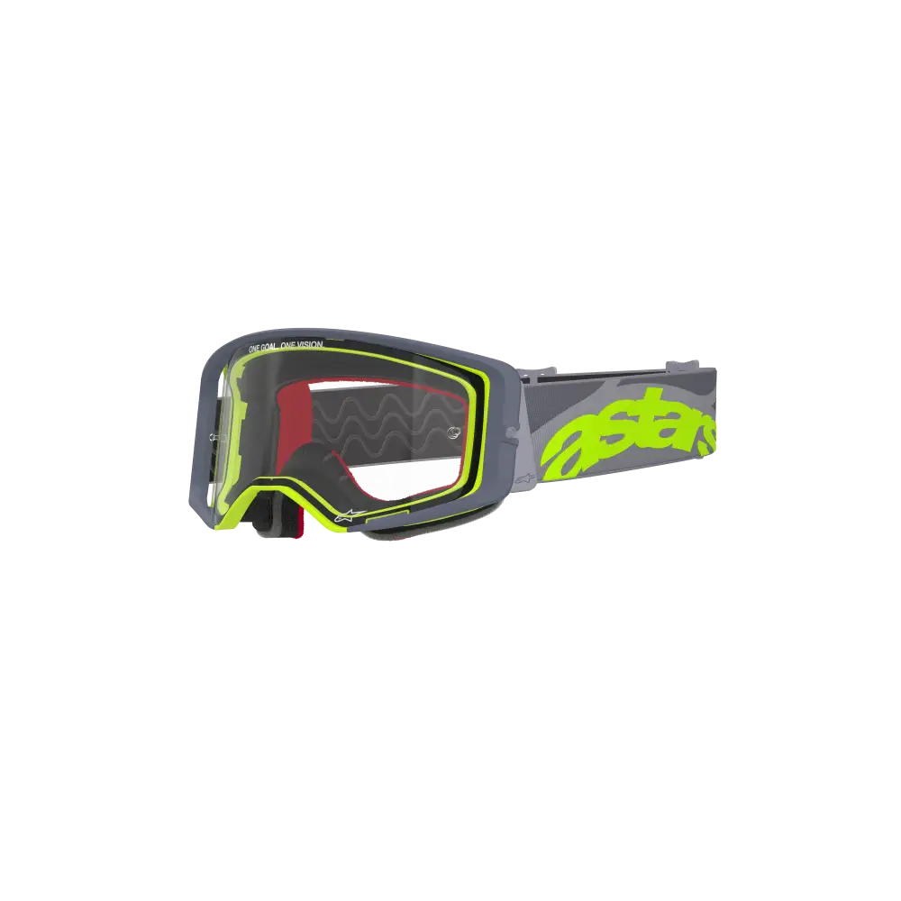 Goggles Alpinestars Supertech Stream Absolute Vision Grey/Fluo Yellow, Clear Lens