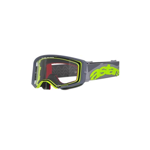 Goggles Alpinestars Supertech Stream Absolute Vision Grey/Fluo Yellow, Clear Lens