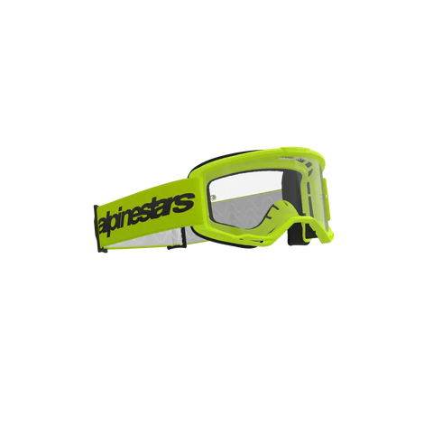 Goggles Alpinestars Vision 3 Wordmark Yellow Fluo, Clear Lens