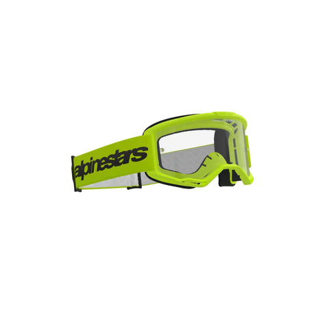 Goggles Alpinestars Vision 3 Wordmark Yellow Fluo, Clear Lens