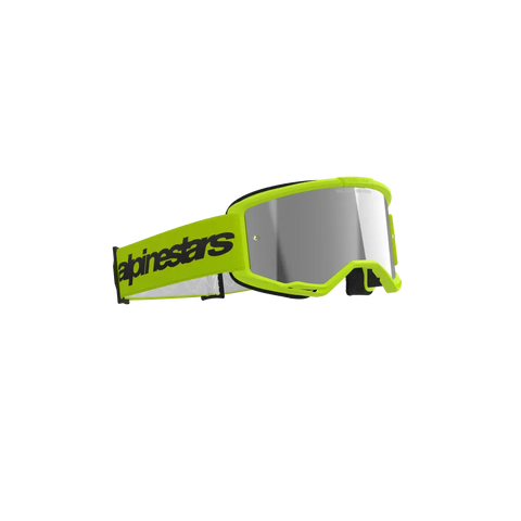 Goggles Alpinestars Vision 3 Wordmark Yellow Fluo, Silver Mirror Lens