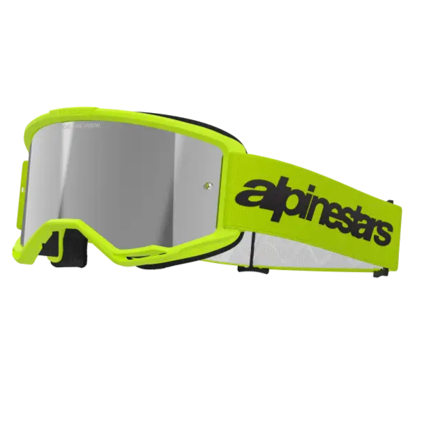Goggles Alpinestars Vision 3 Wordmark Yellow Fluo, Silver Mirror Lens