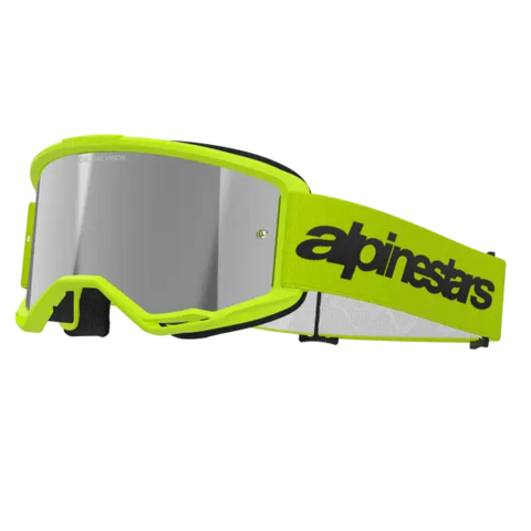 Goggles Alpinestars Vision 3 Wordmark Yellow Fluo, Silver Mirror Lens