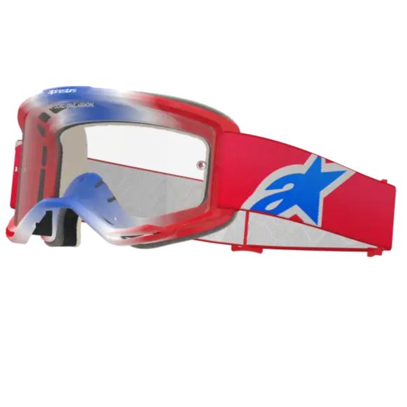 Goggles Alpinestars Vision 5 Corp Red/White/Blue, Clear Lens