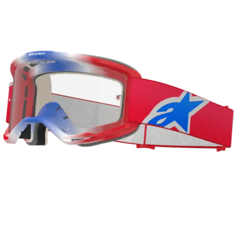 Goggles Alpinestars Vision 5 Corp Red/White/Blue, Clear Lens