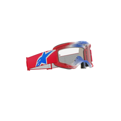 Goggles Alpinestars Vision 5 Corp Red/White/Blue, Clear Lens