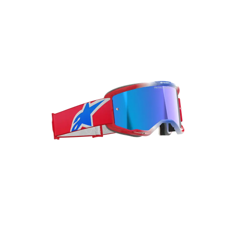 Goggles Alpinestars Vision 5 Corp Red/White/Blue, Mirror Blue Lens