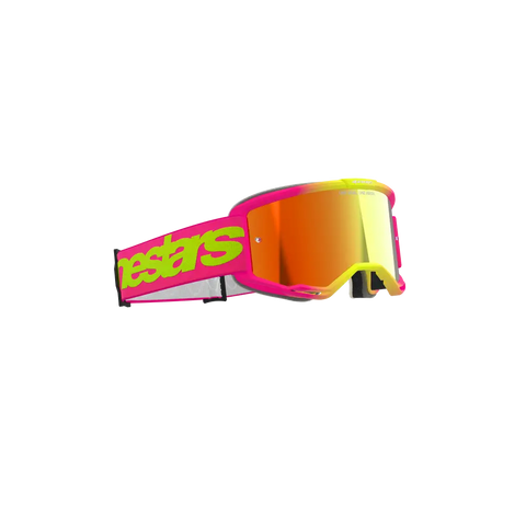 Goggles Alpinestars Vision 5 Wordmark Pink Fluo/Yellow, Mirror Red Lens