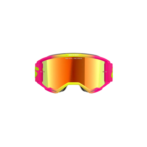 Goggles Alpinestars Vision 5 Wordmark Pink Fluo/Yellow, Mirror Red Lens