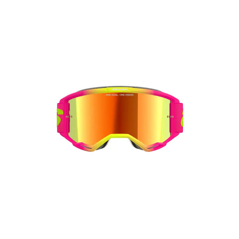Goggles Alpinestars Vision 5 Wordmark Pink Fluo/Yellow, Mirror Red Lens