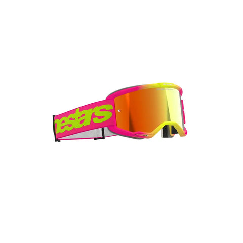Goggles Alpinestars Vision 5 Wordmark Pink Fluo/Yellow, Mirror Red Lens