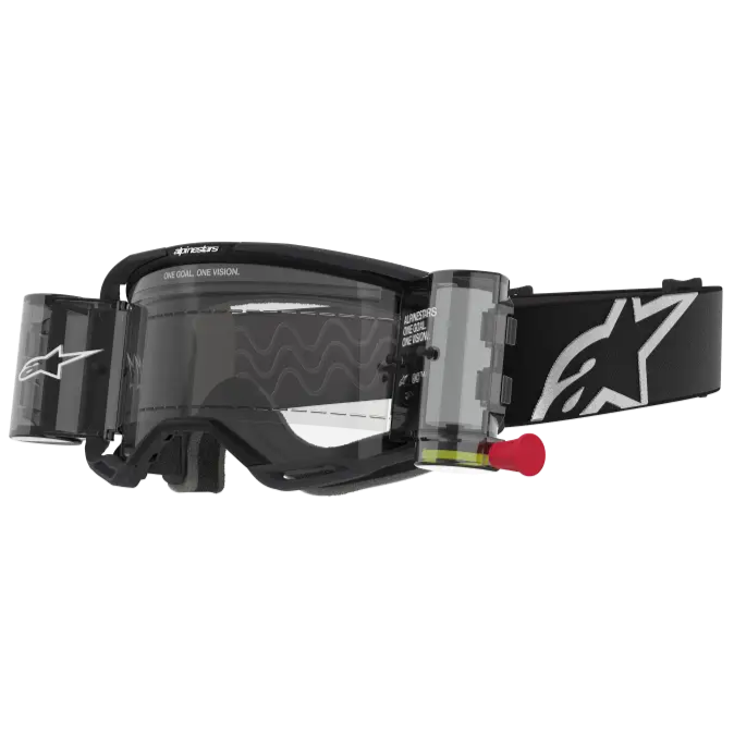 Goggles Alpinestars Vision 8 Corp Black, Clear Lens con Roll-Off