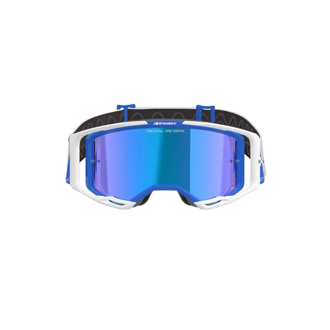 Goggles Alpinestars Vision 8 Corp Blue/White, Blue Mirror Lens