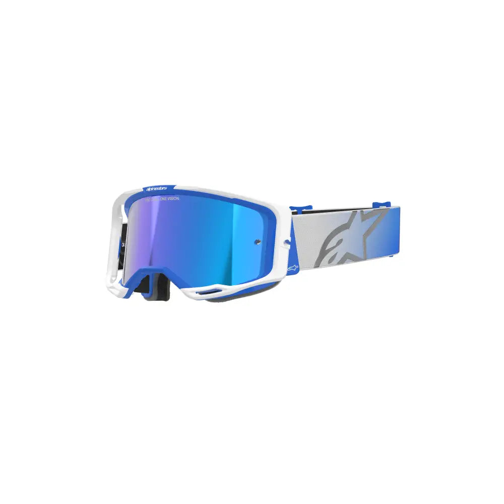 Goggles Alpinestars Vision 8 Corp Blue/White, Blue Mirror Lens